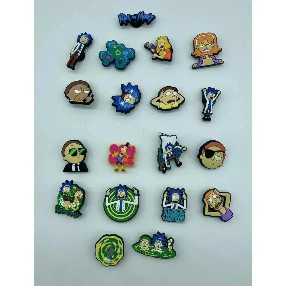 Rick &‎ Morty Shoe Charms 19 Pieces PVC Rubber Water Resistant Charms
